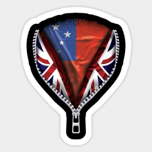 Samoan Flag  Samoa Flag zipped British Flag - Gift for Samoan From Samoa Sticker